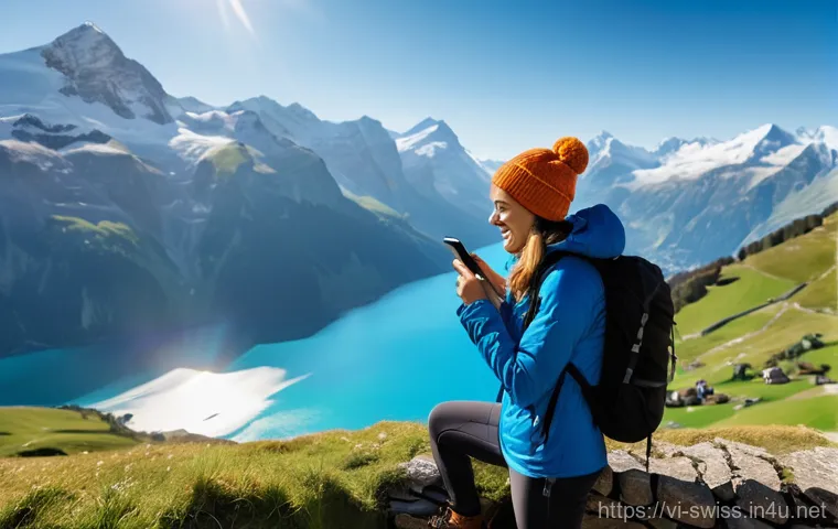 스위스에서 인터넷과 휴대폰 사용법 - **Prompt 1: A traveler arriving at a bustling, modern Zurich Airport, looking for a SIM card. The tr...